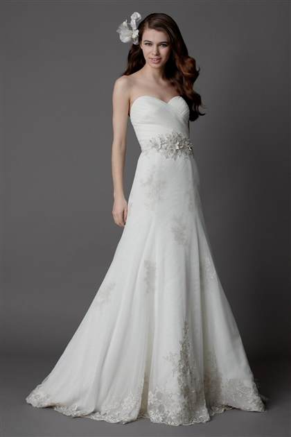 simple strapless lace wedding dresses 2017-2018
