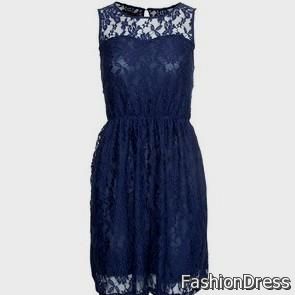 sleeveless blue lace dress 2017-2018