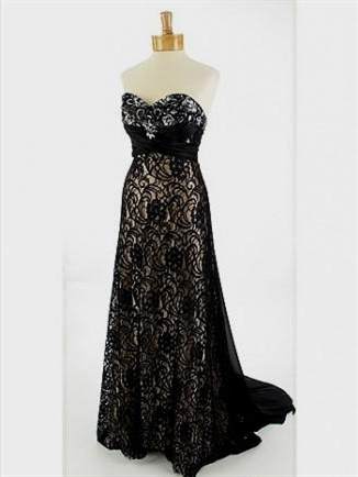 strapless black lace dresses 2017-2018