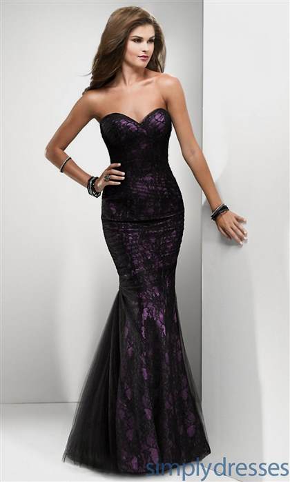 strapless black lace gown 2017-2018