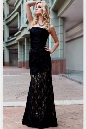strapless black lace gown 2017-2018