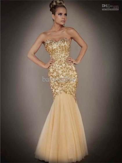 strapless gold prom dresses tumblr 2017-2018