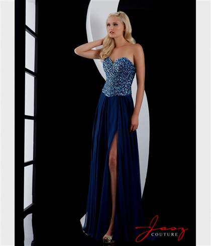 strapless navy blue prom dresses 2017-2018