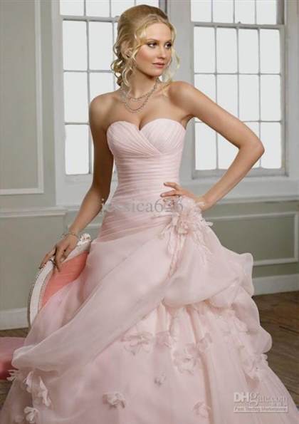 strapless wedding dresses with pink 2017-2018