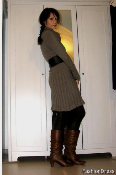 sweater dress with boots 2017-2018