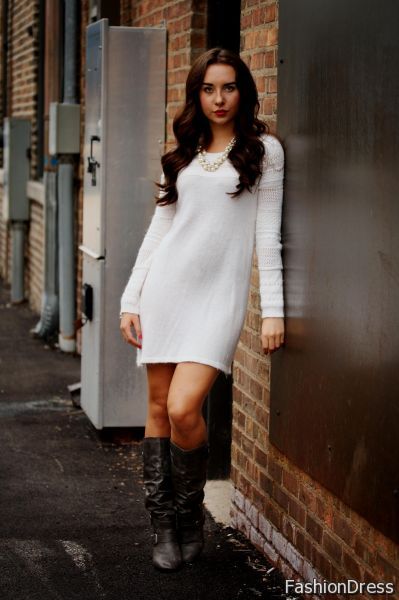 sweater dress with boots 2017-2018