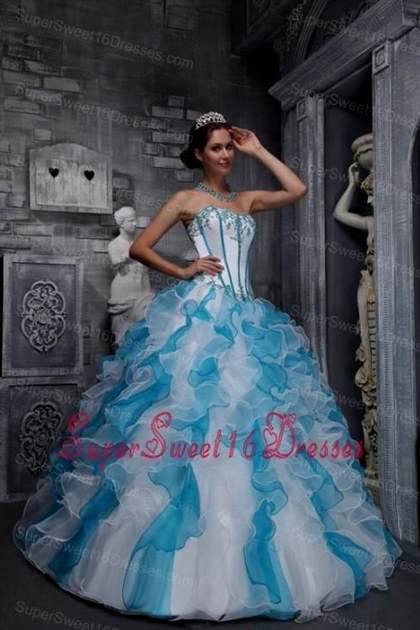sweet 16 dresses white and blue 2017-2018