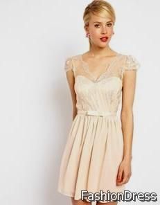 tan lace bridesmaid dress 2017-2018