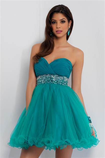 turquoise prom dresses short 2018