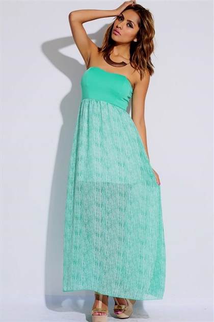 turquoise strapless summer dress 2018