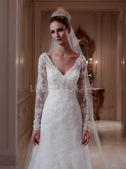 vintage long sleeve lace wedding dress 2017-2018