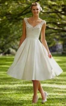 vintage tea length wedding gowns 2017-2018