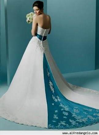 white and blue wedding dresses 2017-2018