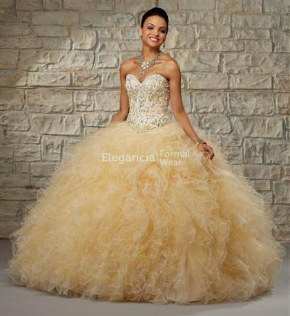 white and gold quince dresses 2018