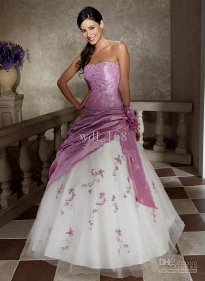 white and lilac wedding dress 2018