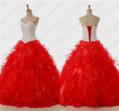 white and red quinceanera dresses 2017-2018