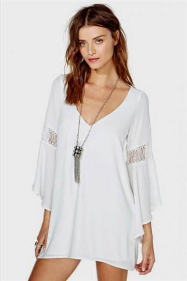white beach dresses with sleeves 2018