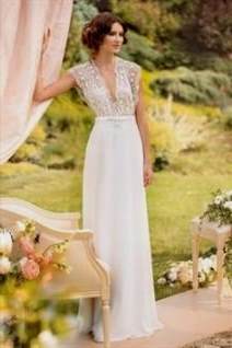 white bohemian wedding dress 2018