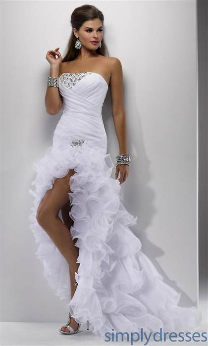 white high low prom dress 2017-2018