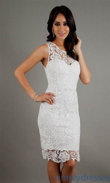 white lace dress knee length - B2B Fashion