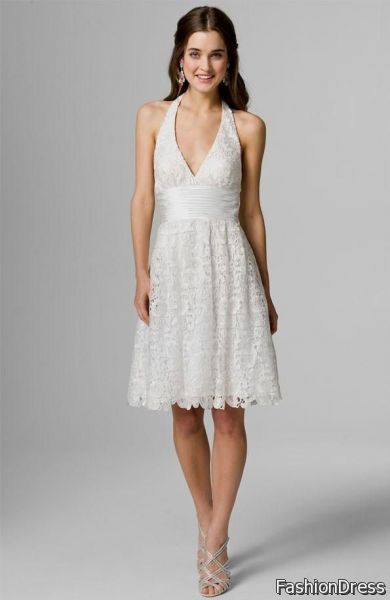 white lace halter short dress 2017-2018