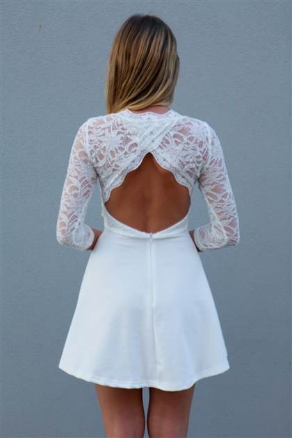 white lace skater dress with bow 2017-2018