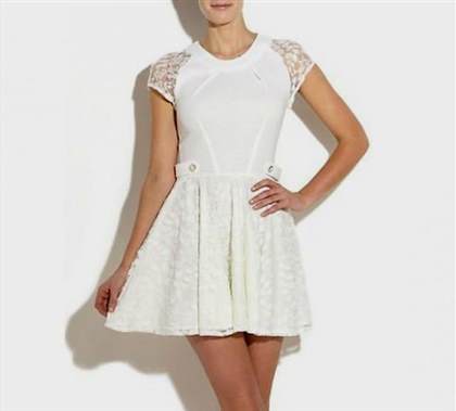 white lace skater dress with bow 2017-2018