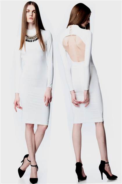white long sleeve midi dress 2017-2018