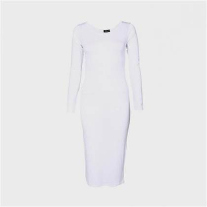white long sleeve midi dress 2017-2018