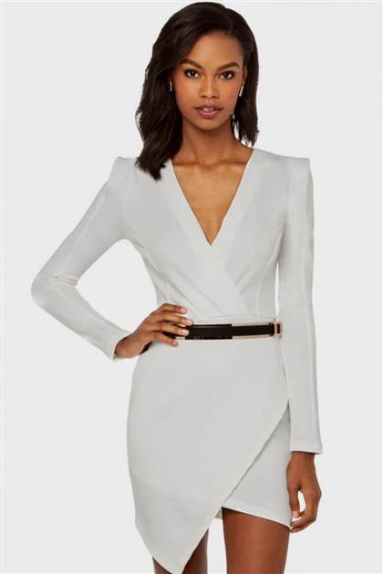 white long sleeve mini dress 2017-2018