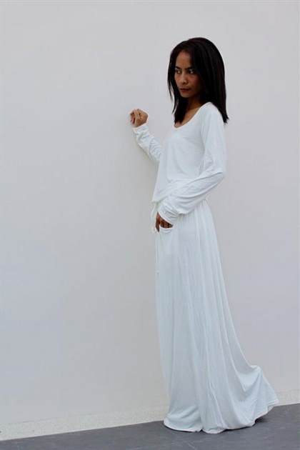 white maxi dress with sleeves 2017-2018