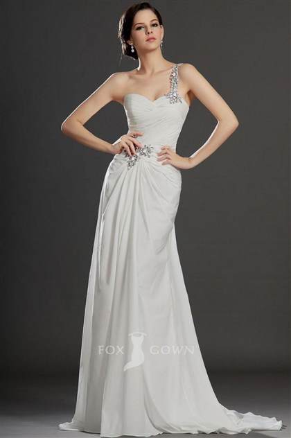 white one sleeve prom dresses 2017-2018