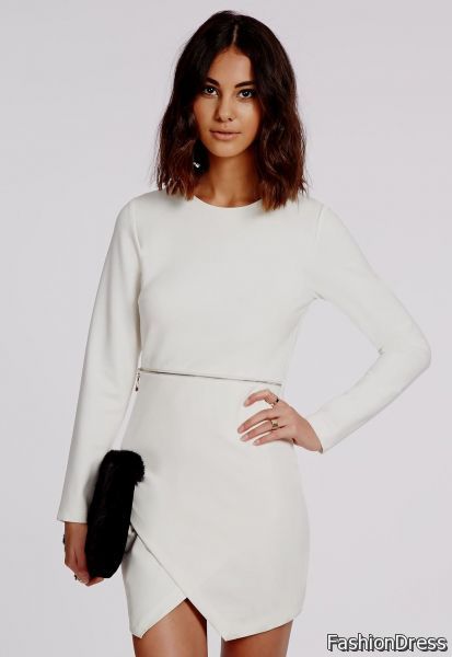 white shift dress with sleeves 2017-2018