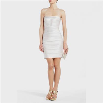 white strapless cocktail dress 2018
