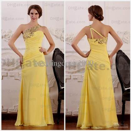 yellow one shoulder bridesmaid dresses 2018