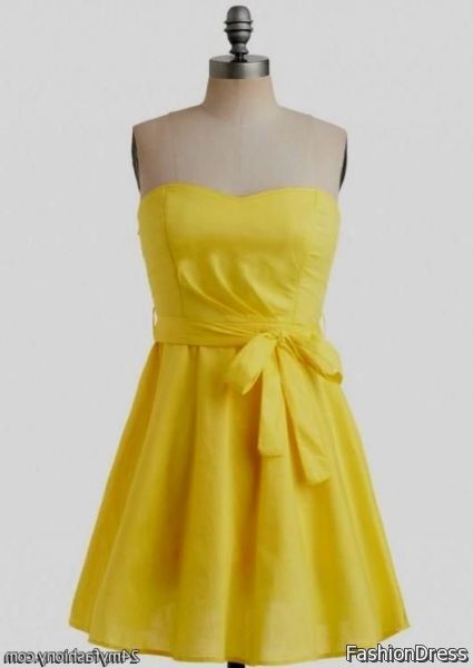 yellow summer cocktail dress