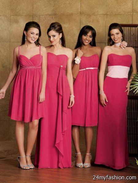 Black and pink bridesmaid dresses 2018-2019