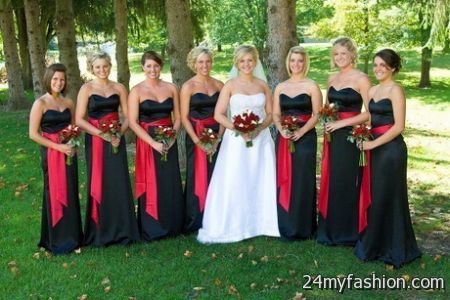 Black and red bridesmaid dresses 2018-2019