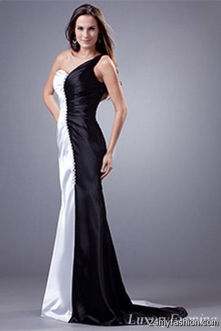 Black and white evening dress 2018-2019