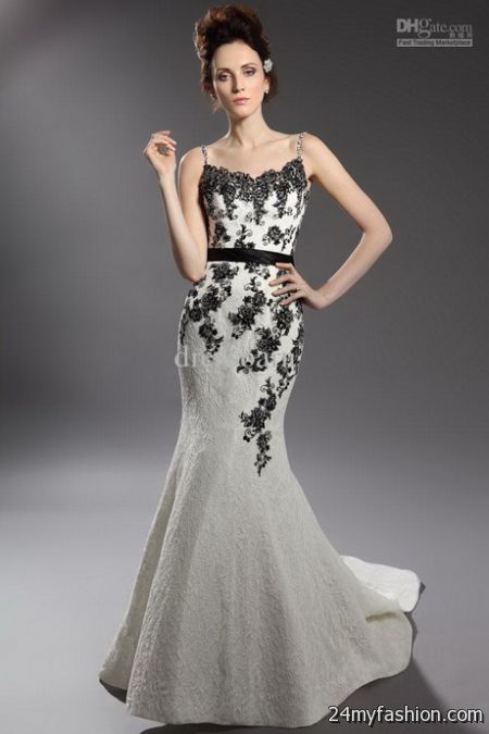 Black and white evening dress 2018-2019