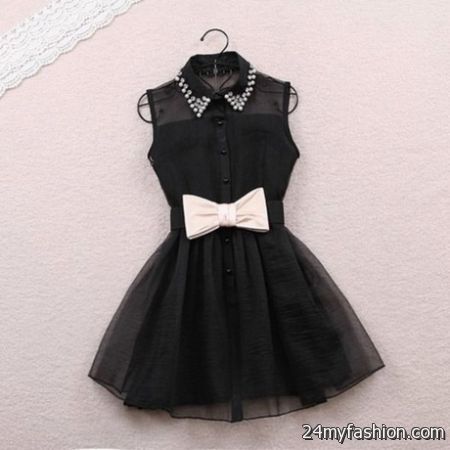 Black dress with bow 2018-2019
