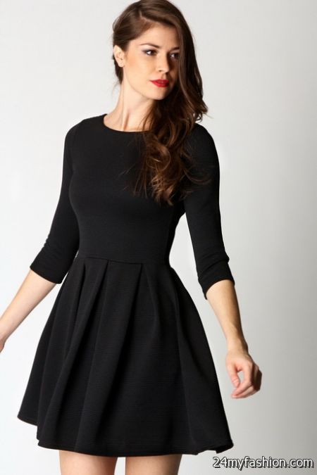 Black dress with long sleeves 2018-2019