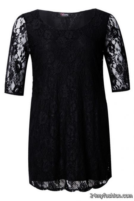 Black lace shift dress 2018-2019