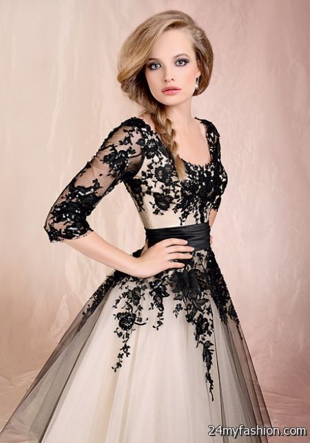 Black lace wedding dresses 2018-2019