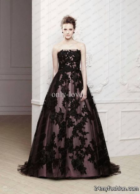 Black lace wedding dresses 2018-2019
