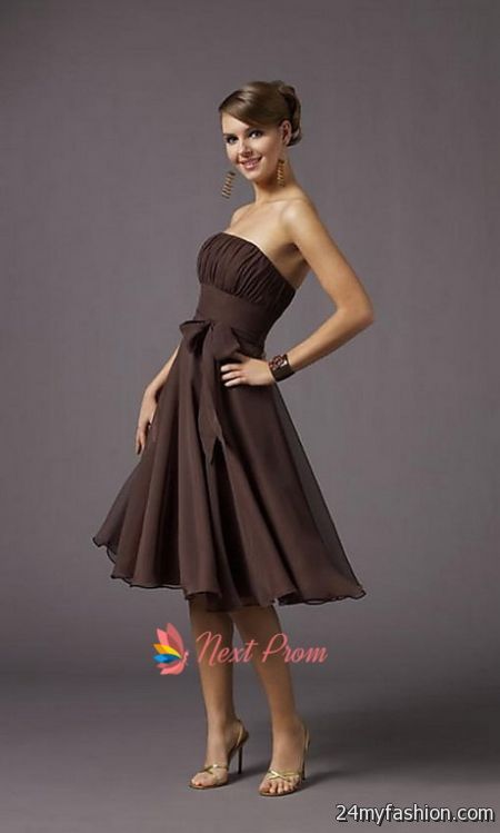 Brown bridesmaid dress 2018-2019