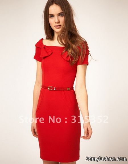 Casual red dresses 2018-2019
