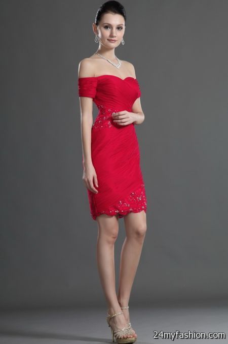 Cocktail red dress 2018-2019