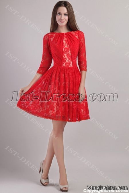 Cocktail red dress 2018-2019