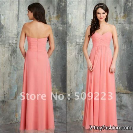 Coral colored bridesmaid dresses 2018-2019